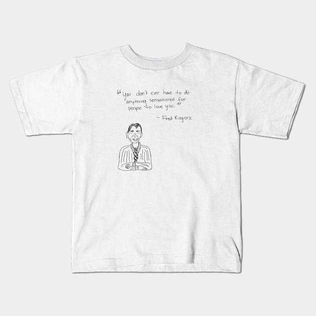 Mister Rogers Kids T-Shirt by kverdz 